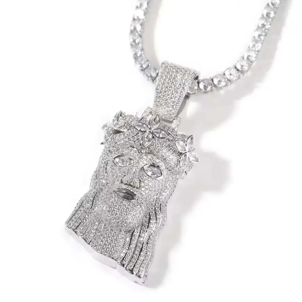 Jesus Head Clover Tennis Necklace 7 A 29